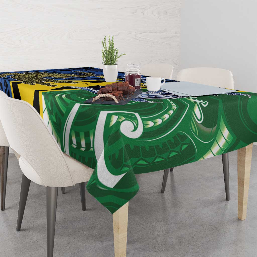 Personalised Crocodile and Shark Solomon Islands Tablecloth Polynesian Tribal Tattoo LT9 - Polynesian Pride