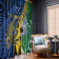 Personalised Crocodile and Shark Solomon Islands Window Curtain Polynesian Tribal Tattoo LT9 - Polynesian Pride