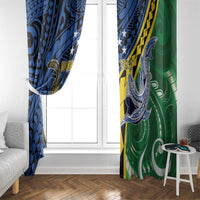 Personalised Crocodile and Shark Solomon Islands Window Curtain Polynesian Tribal Tattoo LT9 - Polynesian Pride