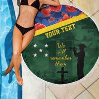 Personalised Solomon Islands Remembrance Day Beach Blanket We Will Remember Them with Camouflage Style LT9 - Polynesian Pride