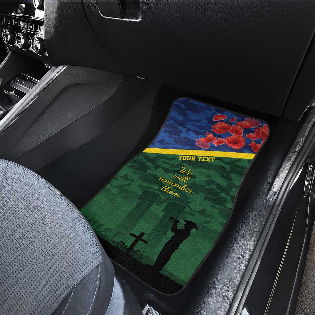 Personalised Solomon Islands Remembrance Day Car Mats We Will Remember Them with Camouflage Style LT9 - Polynesian Pride