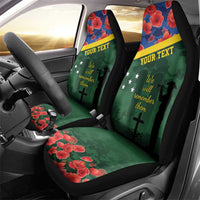 Personalised Solomon Islands Remembrance Day Car Seat Cover We Will Remember Them with Camouflage Style LT9 - Polynesian Pride