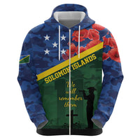 Personalised Solomon Islands Remembrance Day Hoodie We Will Remember Them with Camouflage Style LT9 - Polynesian Pride
