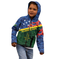 Personalised Solomon Islands Remembrance Day Kid Hoodie We Will Remember Them with Camouflage Style LT9 - Polynesian Pride