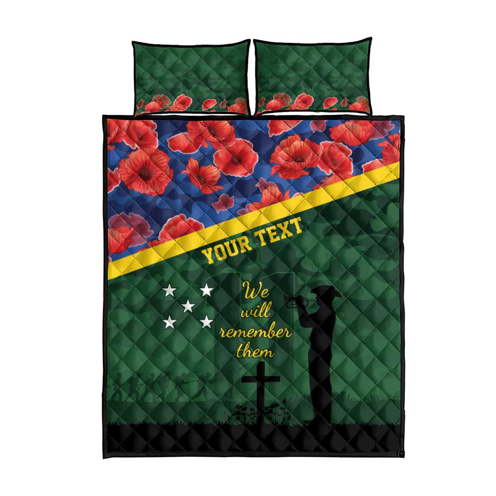 Personalised Solomon Islands Remembrance Day Quilt Bed Set We Will Remember Them with Camouflage Style LT9 - Polynesian Pride