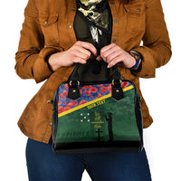 Personalised Solomon Islands Remembrance Day Shoulder Handbag We Will Remember Them with Camouflage Style LT9 - Polynesian Pride