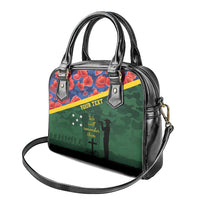 Personalised Solomon Islands Remembrance Day Shoulder Handbag We Will Remember Them with Camouflage Style LT9 - Polynesian Pride