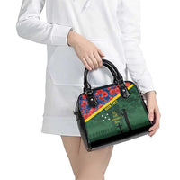 Personalised Solomon Islands Remembrance Day Shoulder Handbag We Will Remember Them with Camouflage Style LT9 - Polynesian Pride
