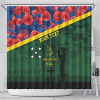 Personalised Solomon Islands Remembrance Day Shower Curtain We Will Remember Them with Camouflage Style LT9 - Polynesian Pride
