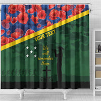 Personalised Solomon Islands Remembrance Day Shower Curtain We Will Remember Them with Camouflage Style LT9 - Polynesian Pride