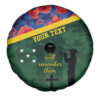 Personalised Solomon Islands Remembrance Day Spare Tire Cover We Will Remember Them with Camouflage Style LT9 - Polynesian Pride