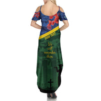 Personalised Solomon Islands Remembrance Day Summer Maxi Dress We Will Remember Them with Camouflage Style LT9 - Polynesian Pride