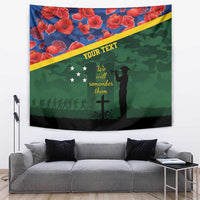 Personalised Solomon Islands Remembrance Day Tapestry We Will Remember Them with Camouflage Style LT9 Green - Polynesian Pride