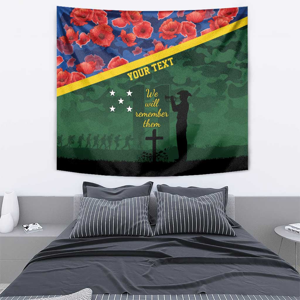 Personalised Solomon Islands Remembrance Day Tapestry We Will Remember Them with Camouflage Style LT9 - Polynesian Pride