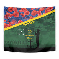 Personalised Solomon Islands Remembrance Day Tapestry We Will Remember Them with Camouflage Style LT9 - Polynesian Pride