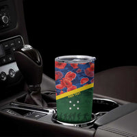 Personalised Solomon Islands Remembrance Day Tumbler Cup We Will Remember Them with Camouflage Style LT9 - Polynesian Pride