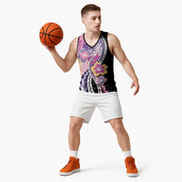 Aloha Vintage Hibiscus Lei Seamless Pattern Basketball Jersey LT9 - Polynesian Pride