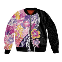 Aloha Vintage Hibiscus Lei Seamless Pattern Bomber Jacket LT9 Unisex Pink - Polynesian Pride
