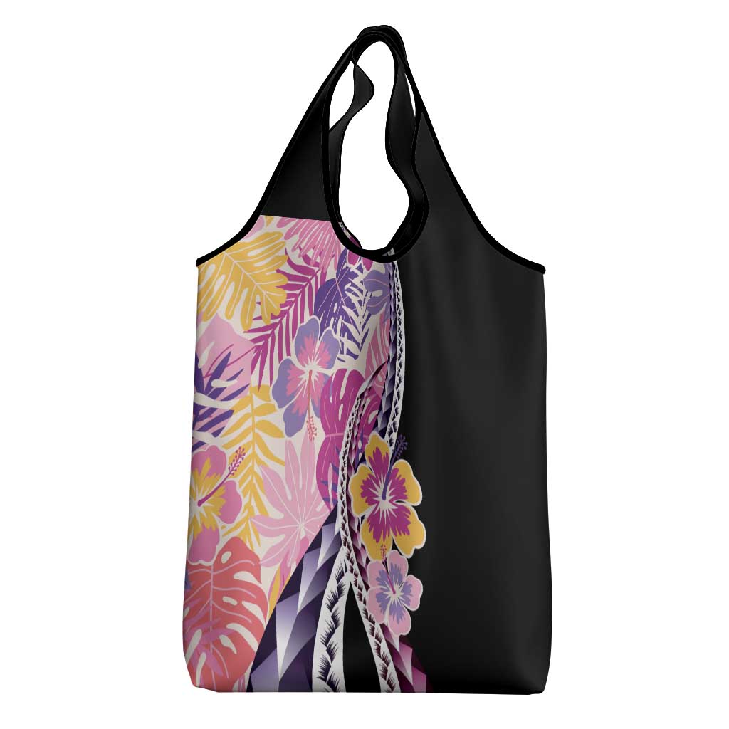 Aloha Vintage Hibiscus Lei Seamless Pattern Grocery Bag LT9 - Polynesian Pride