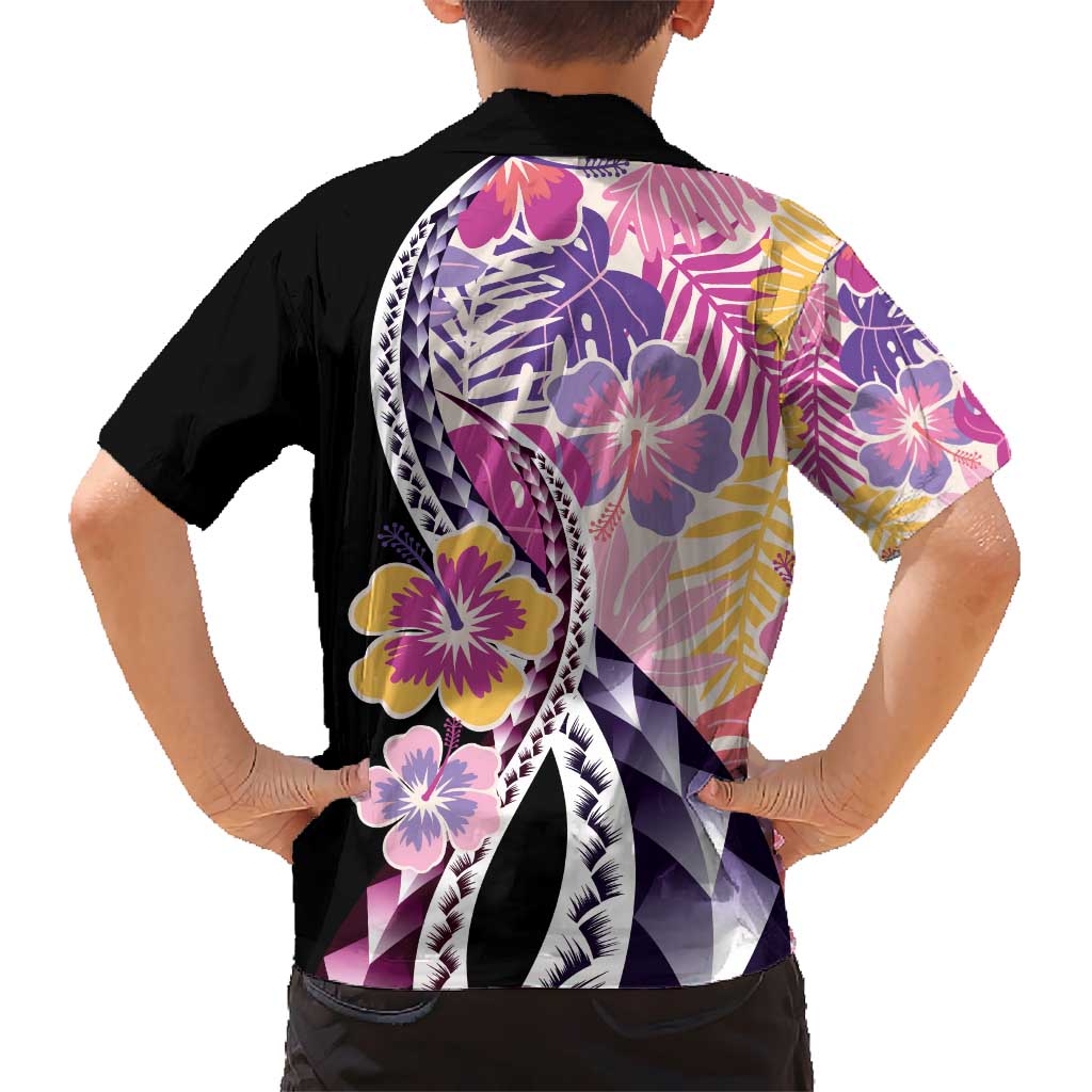 Aloha Vintage Hibiscus Lei Seamless Pattern Kid Hawaiian Shirt LT9 - Polynesian Pride