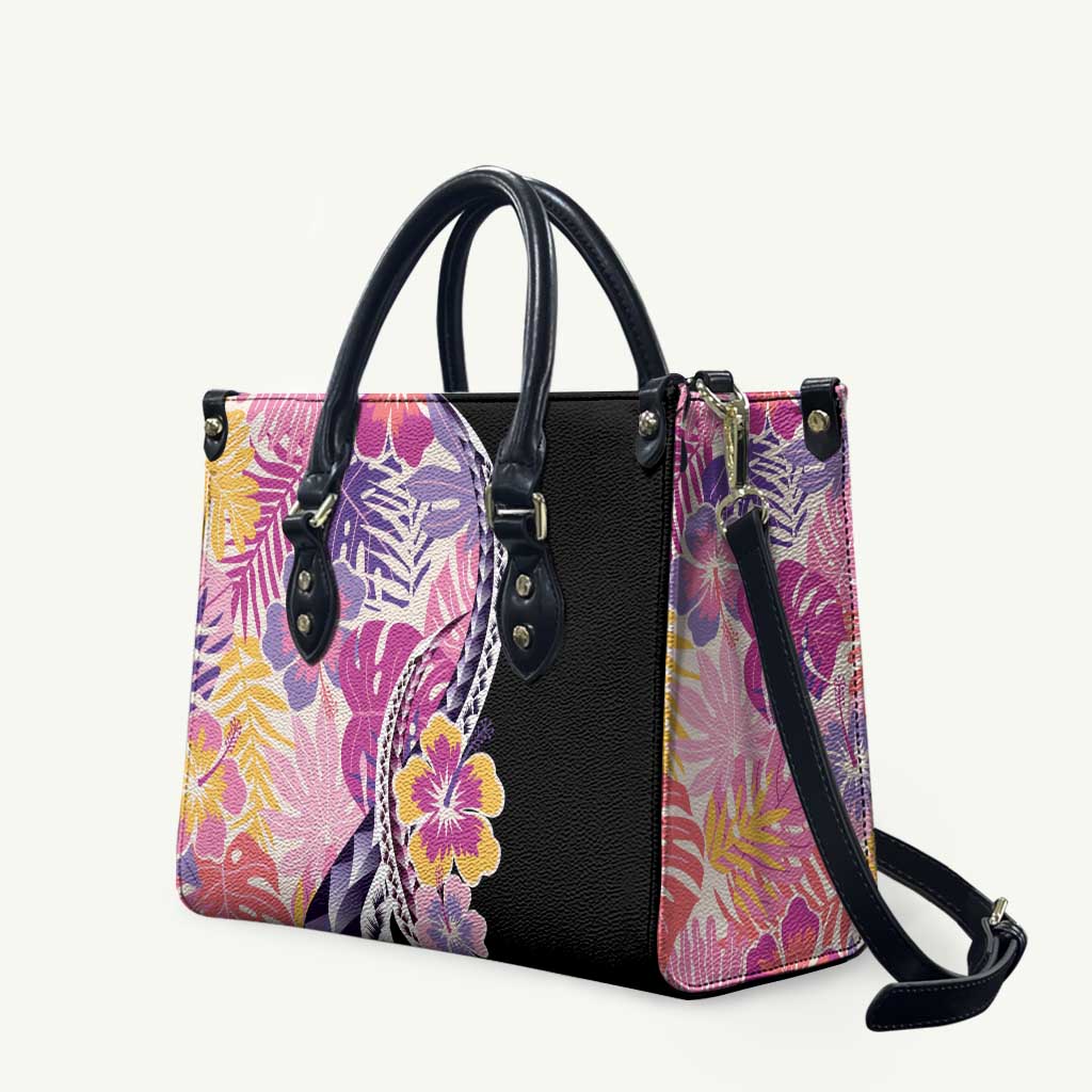 Aloha Vintage Hibiscus Lei Seamless Pattern Leather Bag LT9 Pink - Polynesian Pride