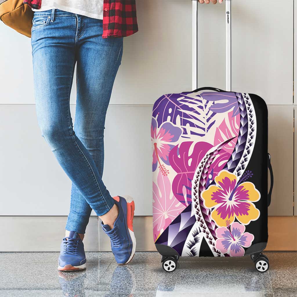 Aloha Vintage Hibiscus Lei Seamless Pattern Luggage Cover LT9 - Polynesian Pride