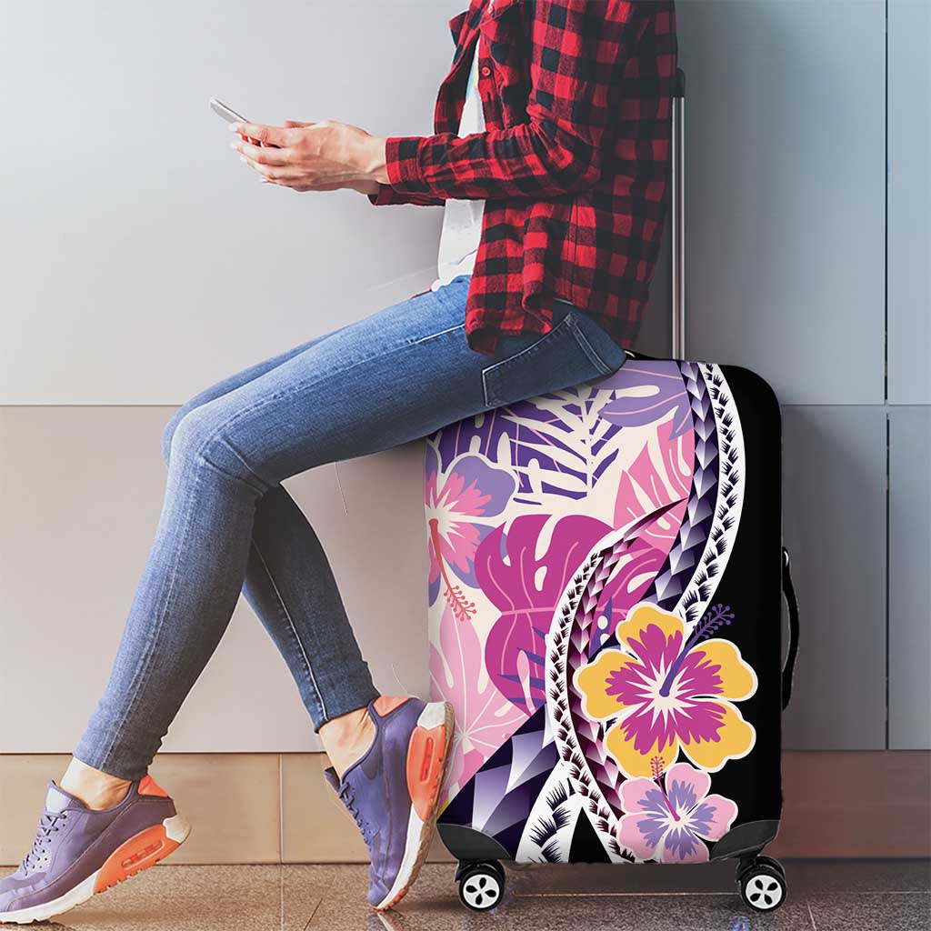 Aloha Vintage Hibiscus Lei Seamless Pattern Luggage Cover LT9 - Polynesian Pride