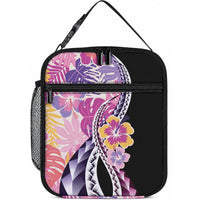 Aloha Vintage Hibiscus Lei Seamless Pattern Lunch Bag LT9 10.2 × 8.3 × 4.3 inch Pink - Polynesian Pride