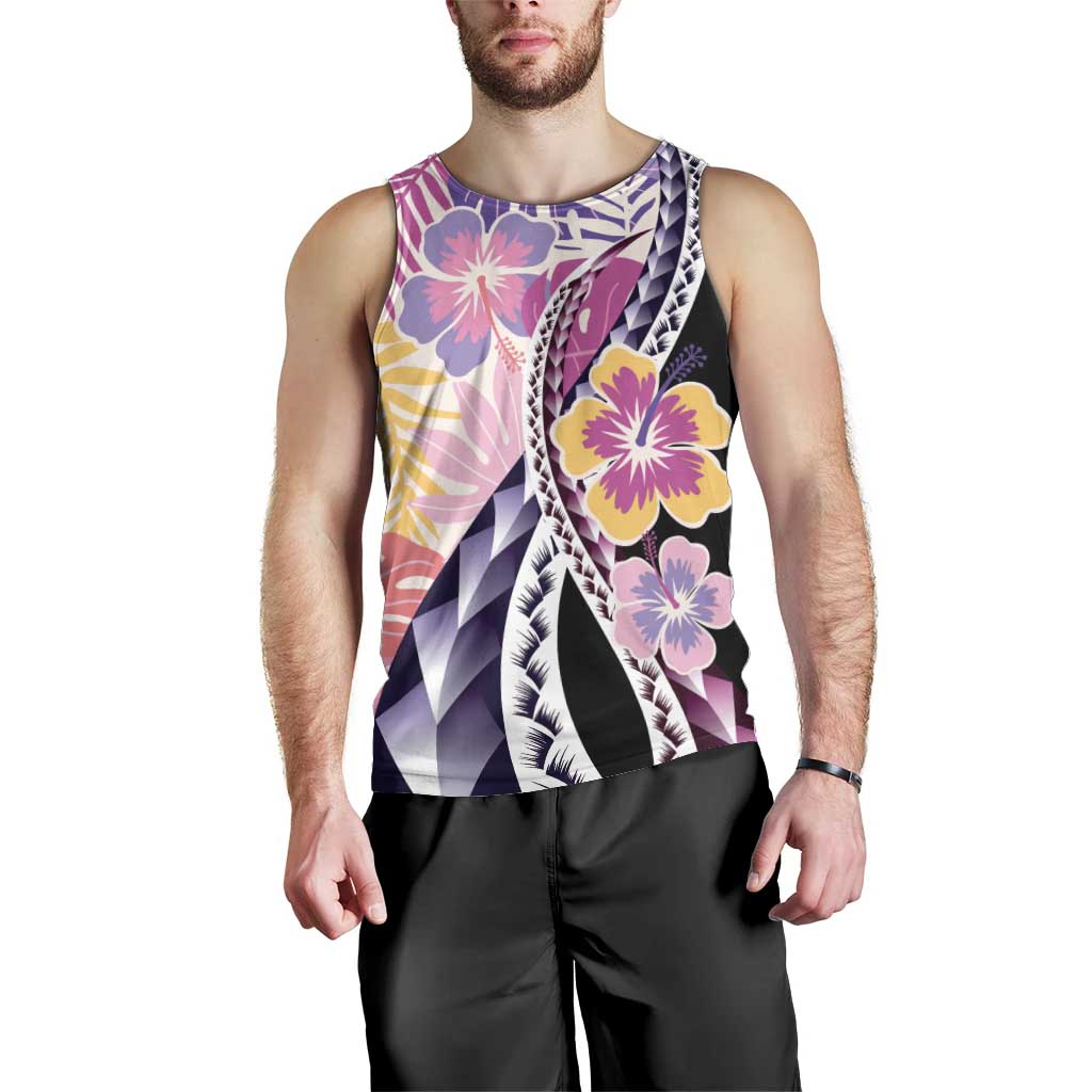 Aloha Vintage Hibiscus Lei Seamless Pattern Men Tank Top LT9 - Polynesian Pride