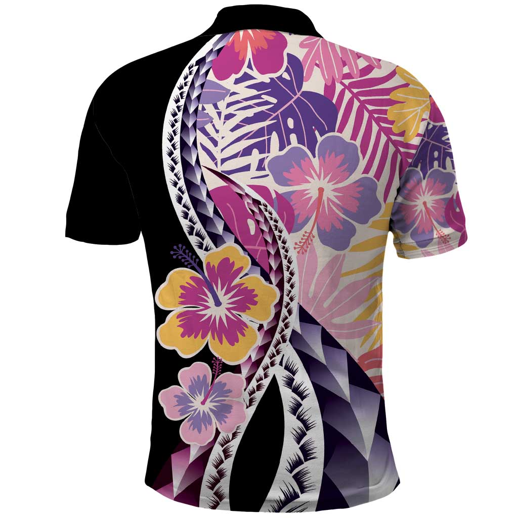 Aloha Vintage Hibiscus Lei Seamless Pattern Polo Shirt LT9 - Polynesian Pride