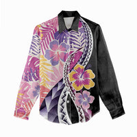 Aloha Vintage Hibiscus Lei Seamless Pattern Women Casual Shirt LT9 - Polynesian Pride
