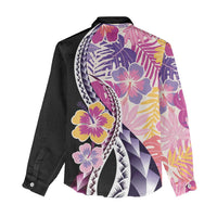 Aloha Vintage Hibiscus Lei Seamless Pattern Women Casual Shirt LT9 - Polynesian Pride