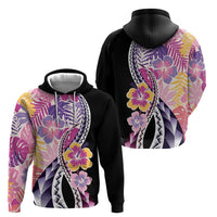 Aloha Vintage Hibiscus Lei Seamless Pattern Zip Hoodie LT9 - Polynesian Pride