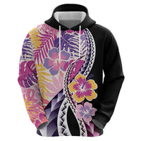 Aloha Vintage Hibiscus Lei Seamless Pattern Zip Hoodie LT9 - Polynesian Pride