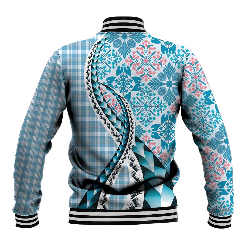 Aloha Vintage Palaka Floral Hawaiian Quilt Baseball Jacket Uliuli Motif LT9 - Polynesian Pride