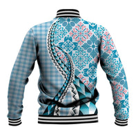 Aloha Vintage Palaka Floral Hawaiian Quilt Baseball Jacket Uliuli Motif LT9 - Polynesian Pride