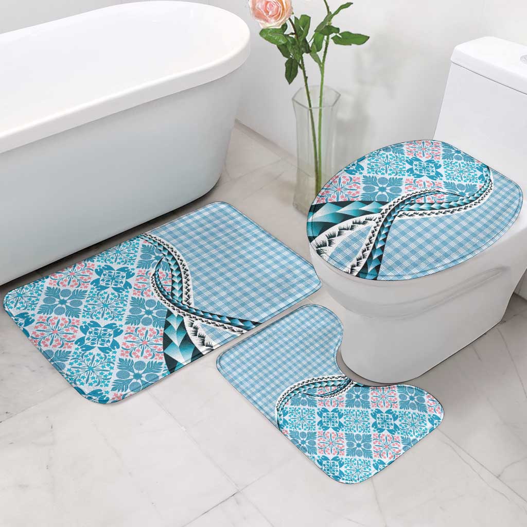Aloha Vintage Palaka Floral Hawaiian Quilt Bathroom Set Uliuli Motif LT9 - Polynesian Pride