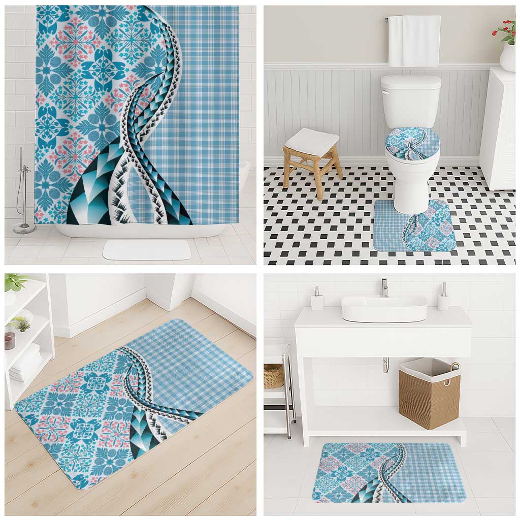 Aloha Vintage Palaka Floral Hawaiian Quilt Bathroom Set Uliuli Motif LT9 - Polynesian Pride