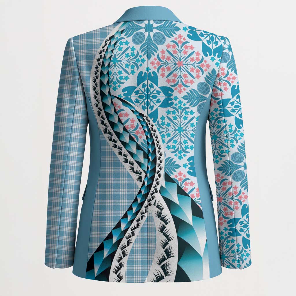 Aloha Vintage Palaka Floral Hawaiian Quilt Blazer Uliuli Motif LT9 - Polynesian Pride