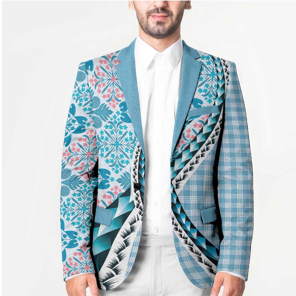 Aloha Vintage Palaka Floral Hawaiian Quilt Blazer Uliuli Motif LT9 - Polynesian Pride
