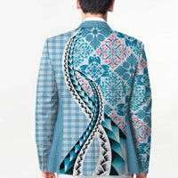 Aloha Vintage Palaka Floral Hawaiian Quilt Blazer Uliuli Motif LT9 - Polynesian Pride