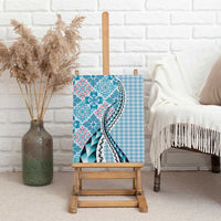 Aloha Vintage Palaka Floral Hawaiian Quilt Canvas Wall Art Uliuli Motif LT9 - Polynesian Pride