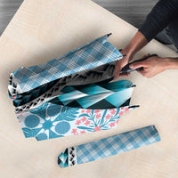 Aloha Vintage Palaka Floral Hawaiian Quilt Umbrella Uliuli Motif LT9 - Polynesian Pride