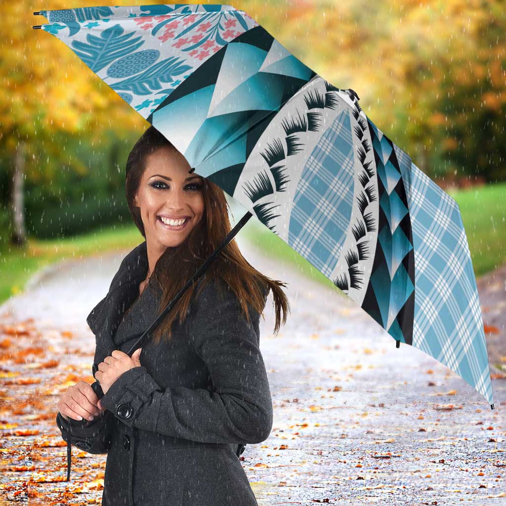 Aloha Vintage Palaka Floral Hawaiian Quilt Umbrella Uliuli Motif LT9 - Polynesian Pride