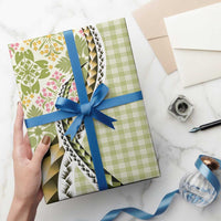 Aloha Vintage Palaka Floral Hawaiian Quilt Wrapping Paper Omaomao Motif LT9 - Polynesian Pride