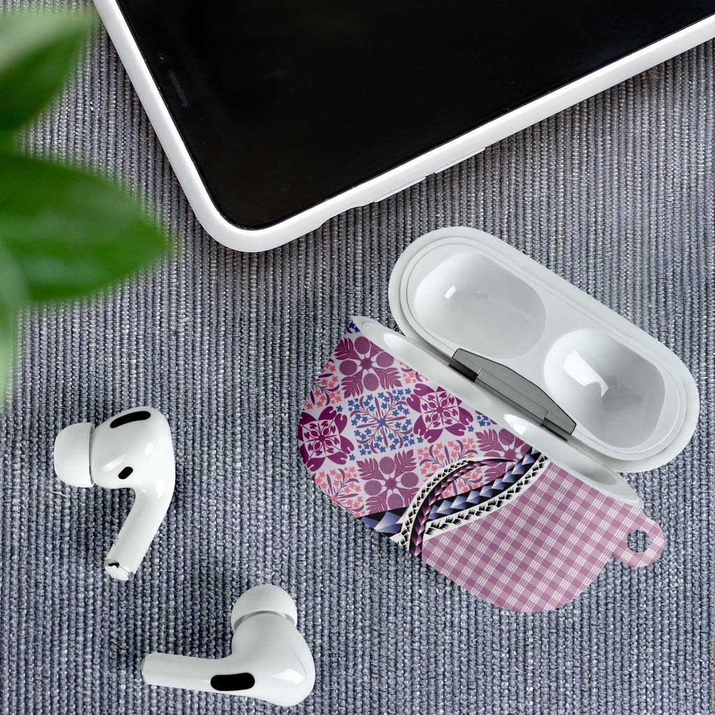 Aloha Vintage Palaka Floral Hawaiian Quilt AirPods Case Akala Motif LT9 - Polynesian Pride