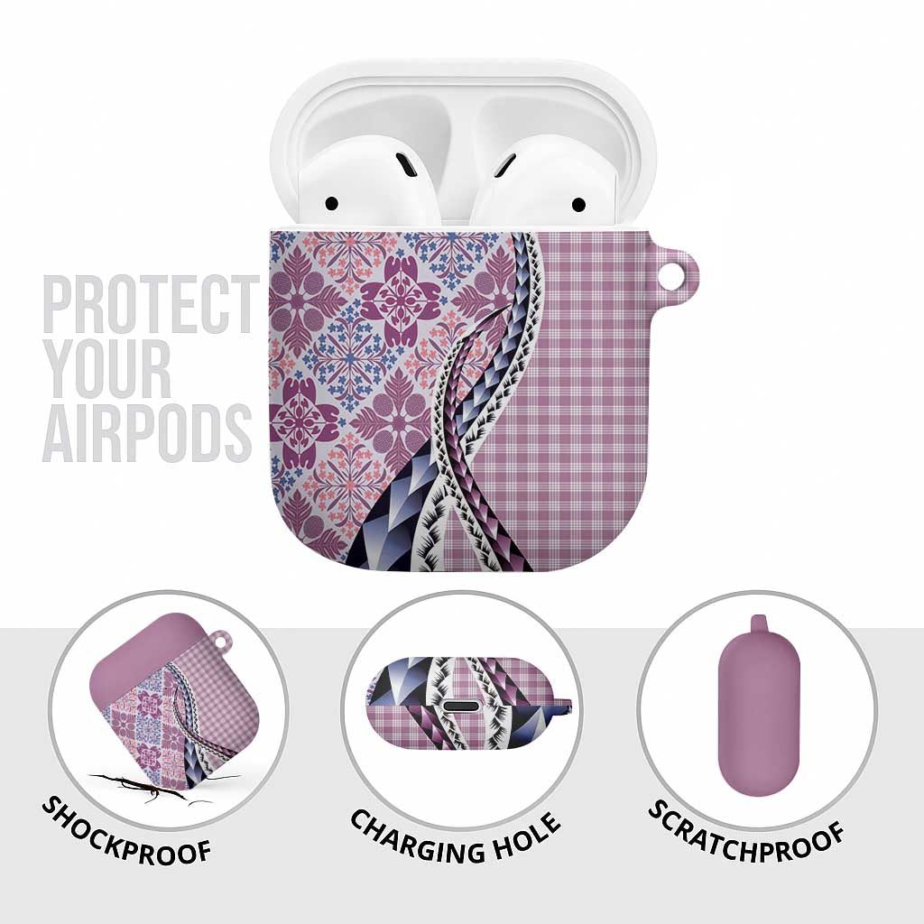 Aloha Vintage Palaka Floral Hawaiian Quilt AirPods Case Akala Motif LT9 - Polynesian Pride