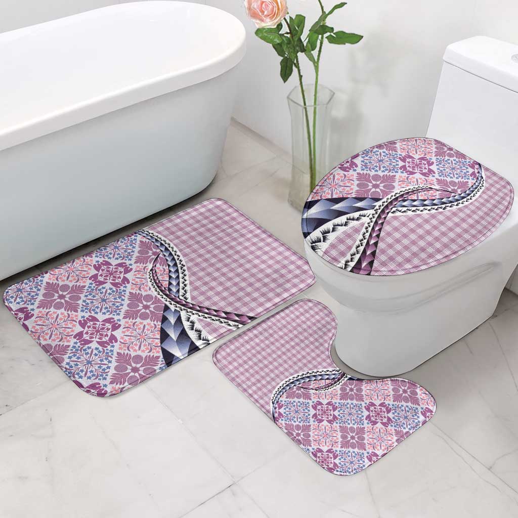 Aloha Vintage Palaka Floral Hawaiian Quilt Bathroom Set Akala Motif LT9 - Polynesian Pride