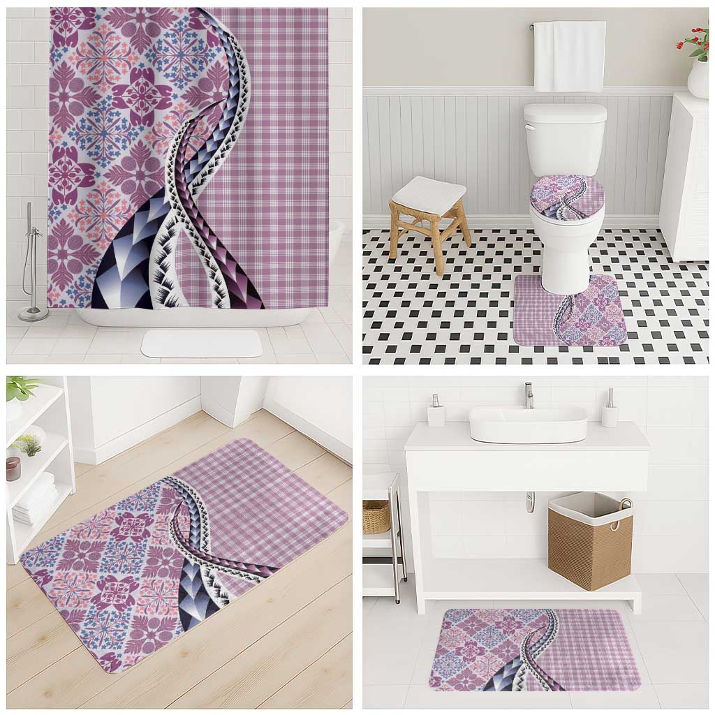 Aloha Vintage Palaka Floral Hawaiian Quilt Bathroom Set Akala Motif LT9 - Polynesian Pride