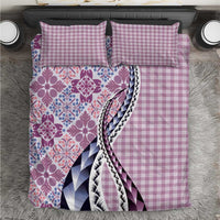 Aloha Vintage Palaka Floral Hawaiian Quilt Bedding Set Akala Motif LT9 Pink - Polynesian Pride